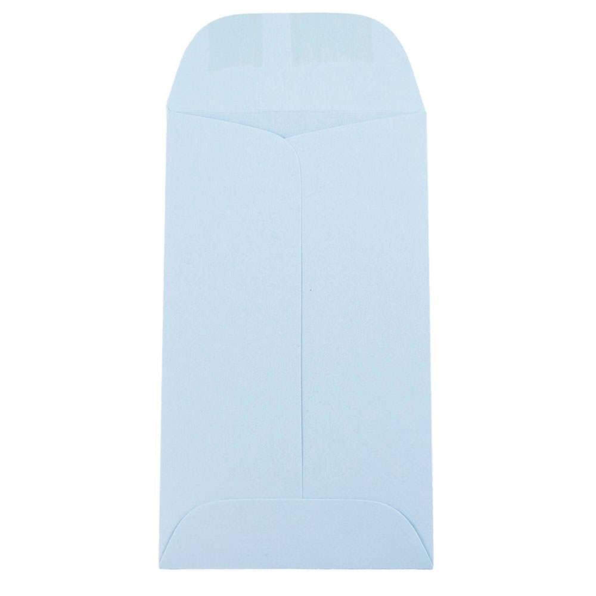 JAM Paper 2.5" x 4.25" Pastel Baby Blue Coin Business Envelopes, 50ct.